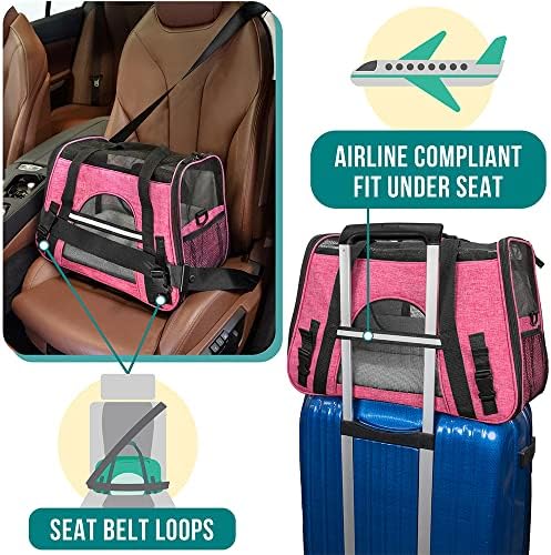 PetAmi Airline Approved Pet Carrier for Cats Small Dogs, Small Heather Pink - Image 6