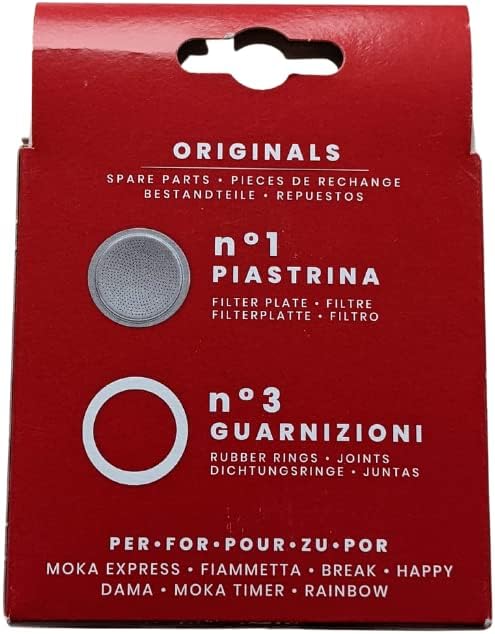 Bialetti Spare Parts, Includes 3 Gaskets and 1 Plate, Compatible with Moka Express, Fiammetta, Break, Happy, Dama, Moka Timer and Rainbow (6 Cups) - Image 3