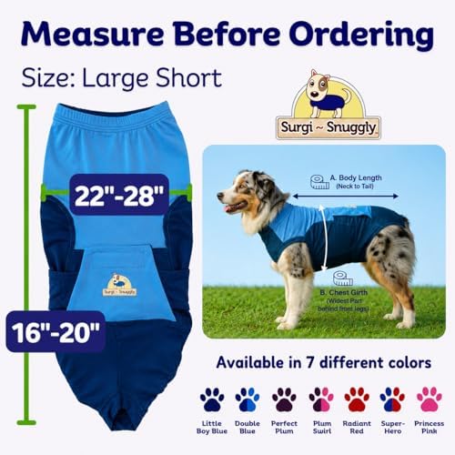 Surgi Snuggly Dog Surgery Recovery Suit, Cone Alternative, Spay/Neuter LS - Image 2