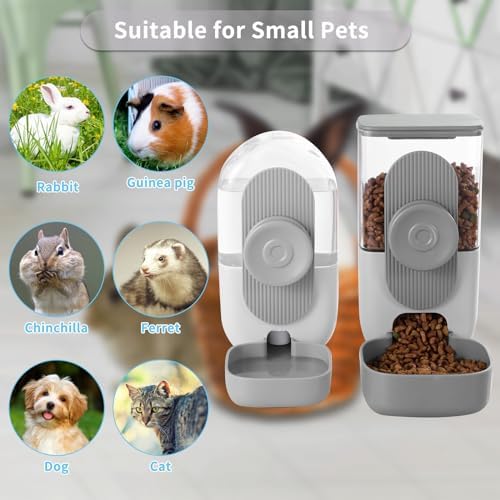 Lemtrflo Rabbit Feeder, Bunny Water Bottle Dispenser, Pet Cage Food Bowl - Image 6