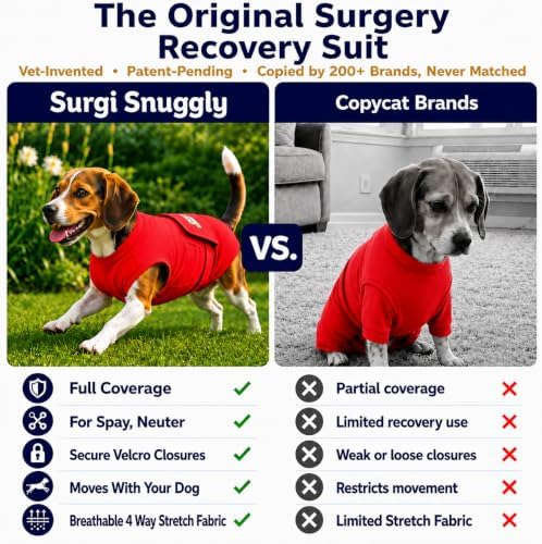 Surgi Snuggly Dog Surgery Recovery Suit, Cone Alternative, Spay/Neuter MS - Image 3