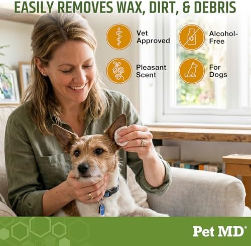Pet MD Dog Ear Cleaning Wipes – Otic Cleanser for Dogs - 100 ct - Image 3