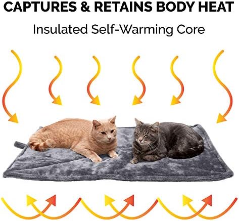 Furhaven ThermaNAP Self-Warming Cat Bed for Indoor Cats & Large/Medium Dogs, Washable & Reflects Body Heat - Quilted Faux Fur Reflective Bed Mat - Gray, Large - Image 4