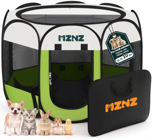 Dog Cat Small Animal Puppy Playpen Crate, Small, Green by MZNZ