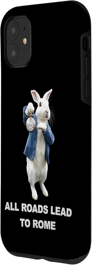 Funny AI Rabbit Meme Tshirt - All Roads Lead to Rome Humor Case for iPhone 11 - Image 2