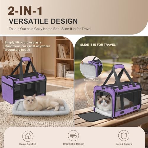 Soft Sided Cat Carrier for Anxious Pets with Privacy Roller Blinds - Image 3