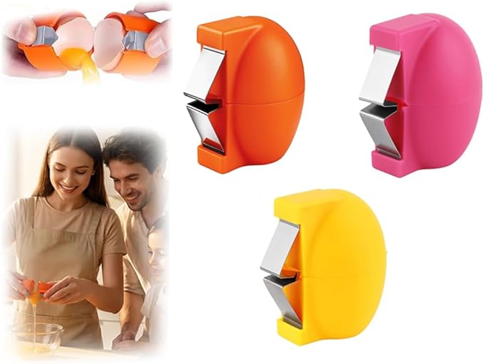 New Egg Shell Opener Egg Cracker Tool Stainless Steel, Multifunctional Egg Shell Opener for Raw Or Hard-Boiled Eggs, Kitchen Gadget for Cooking Baking (3 Pcs) by CLRZOLHighQualityTrustworthy