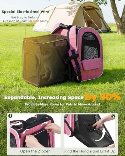 pecute Cat Backpack Extendable, Cat Carrier Backpack with Breathable Window - Image 4