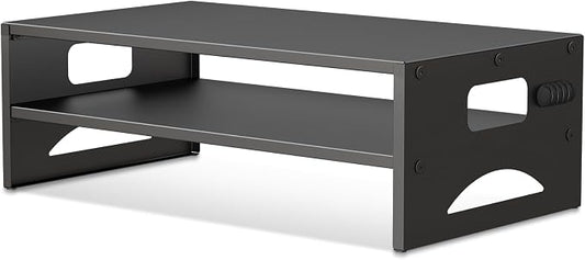 Pholiten Monitor Stand Riser, Desktop Stand, Computer Stand, Ergonomic Design, Two-Level Design, Desktop Organization, Keyboard Smartphone Storage, Printer Stand, Display Stand, 16.5 x 9.3 x 5.6 by PholitenMonitorArm