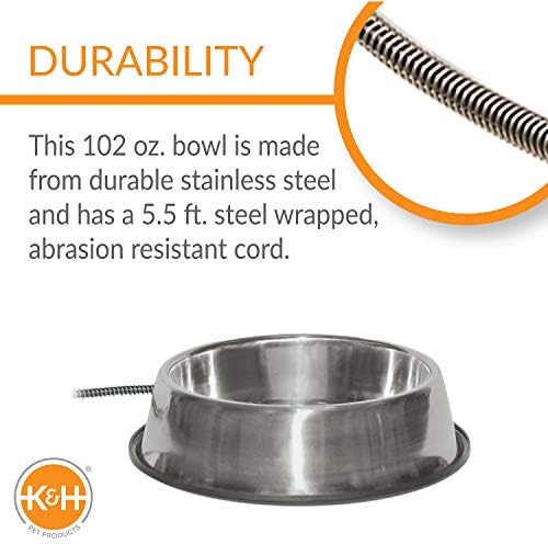 K&H Heated Water Bowl, Thermal-Bowl for Cats & Dogs, Safety Listed, 25W - Image 5
