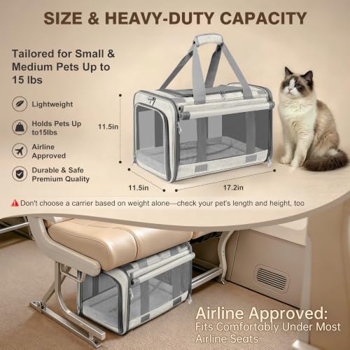 Soft Sided Cat Carrier for Anxious Pets with Privacy Roller Blinds - Image 4