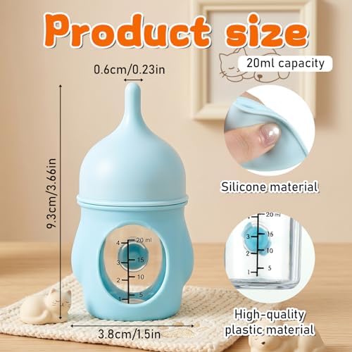 Kitten Bottle for Nursing, Miracle Nipple for Kittens Puppy Kitten Milk Replacement, Silicone Kitten Feeding Bottle for Pregnant Cat Essentials (Blue) - Image 2