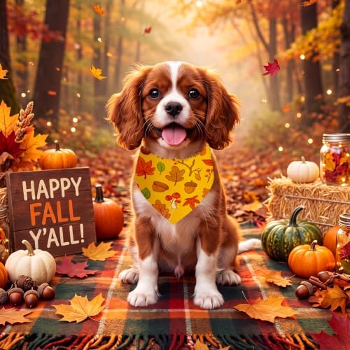 Weewooday 50 Pcs Fall Dog Bandanas Bulk for Thanksgiving Autumn Small - Image 4