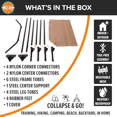K&H Outdoor Elevated Dog Bed for X-Large & Giant Pets, Tan, Jumbo 56x38in - Image 6