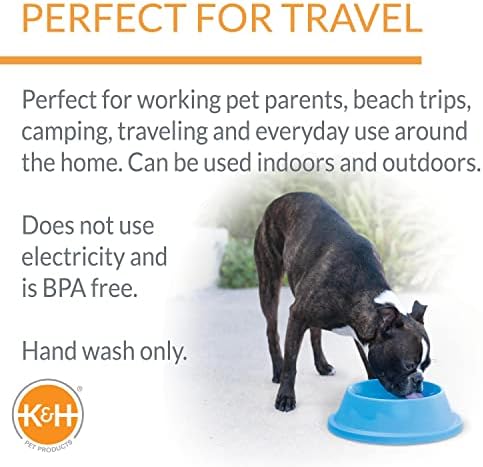 K&H Pet Products Coolin' Pet Bowl Sky Blue 32 Ounces - Image 4