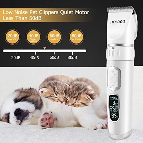 Dog Clippers Professional Heavy Duty Dog Grooming Clipper 3-Speed Low Noise High Power Rechargeable Cordless Pet Grooming Tools for Small & Large Dogs Cats Pets with Thick & Heavy Coats - Image 4