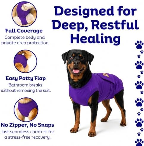 Surgi Snuggly Dog Surgery Recovery Suit, Cone Alternative, Spay/Neuter 2XLS - Image 4