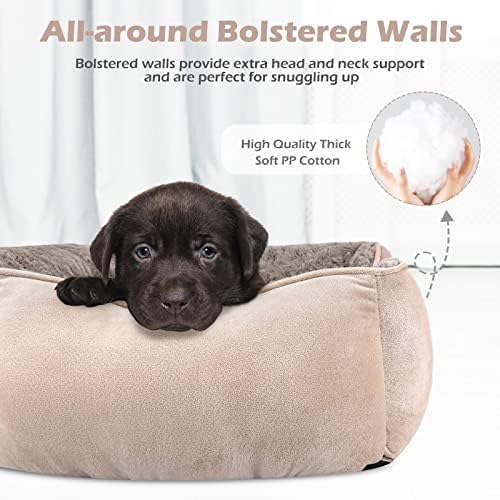 INVENHO Small Dog Bed for Medium to Large Dogs - Rectangle, Orthopedic, Soft, Calming, Durable Pet Cuddler with Anti-Slip Bottom (20"x19"x6") - Image 2