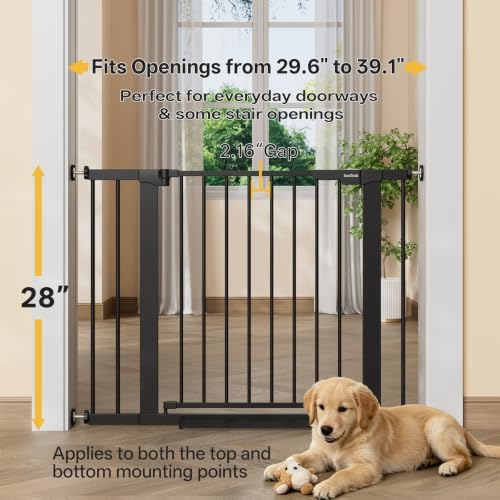 InnoTruth 29.6-39.1 in Wide Baby Gate for Stairs and Doorways, Black - Image 2