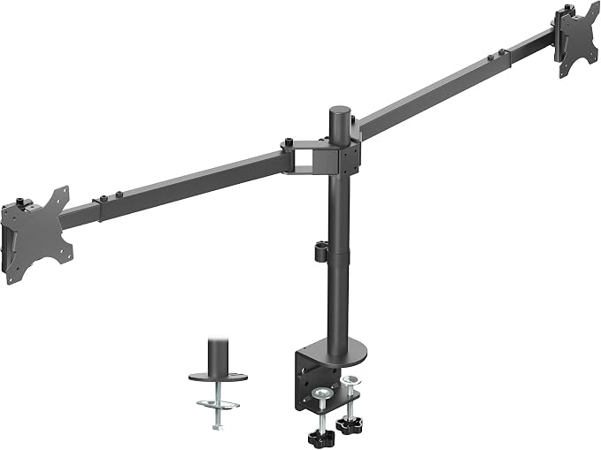 VIVO Premium Dual Ultra Wide LCD LED 40 to 45 inch Monitor Desk Mount, Heavy Duty, Adjustable Telescoping Arms, Flush Wall Setup, Fits 2 Screens, Black, STAND-TS45C by Unknown