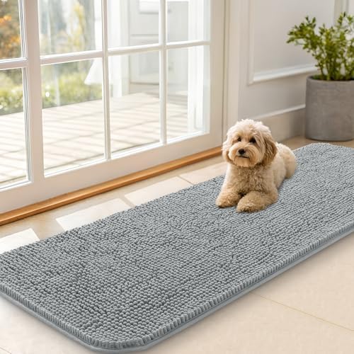 OLANLY Dog Door Mat for Muddy Paws 59x20, Super Absorbent Chenille Mud Mat by OLANLY
