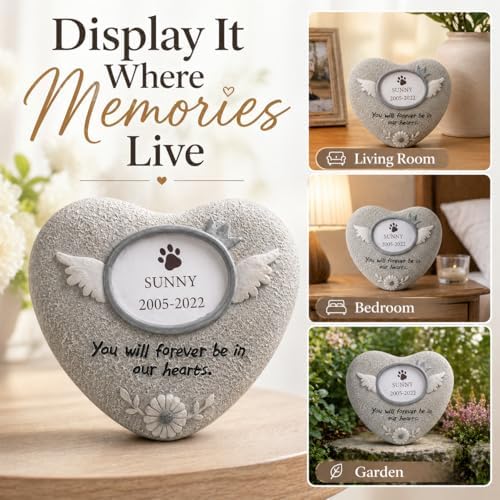 Pet Memorial Stone for Loss of Dog or Cat - Dog Memorial Gifts with Flower Language Design - Heartfelt Pet Loss Sympathy Gift - Dog Passing Away Remembrance Keepsake - Image 7