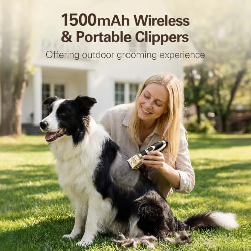 Highdas Dog Clippers for Grooming Low Noise, Cordless Electric Dog Grooming Kit Clippers Rechargeable, Quiet Dog Shaver, Pet Hair Trimmer Kit for Dogs & Cats (Red) - Image 3