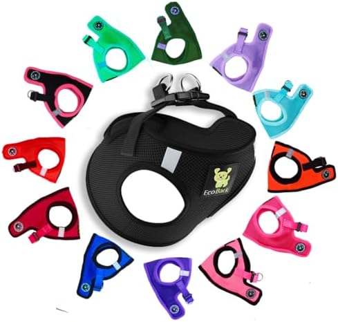 EcoBark Step in Dog Harness, Fully Adjustable Double Padded, Black, X Large by EcoBark