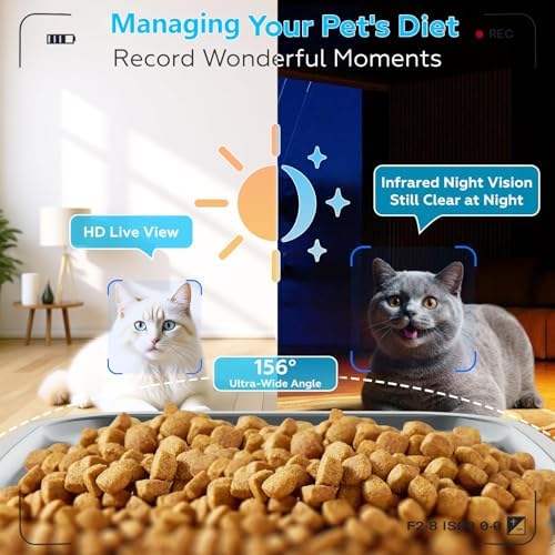 TYM Automatic Cat Feeder with Camera, 5G WiFi Food Dispenser for Small Pets - Image 2