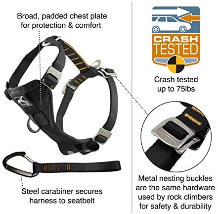 Kurgo Ink Blue Large Dog Harness - Crash Tested, All-Steel, Comfortable & Adjustable Animal Harness with Seat Belt Tether for Car Safety - Image 2