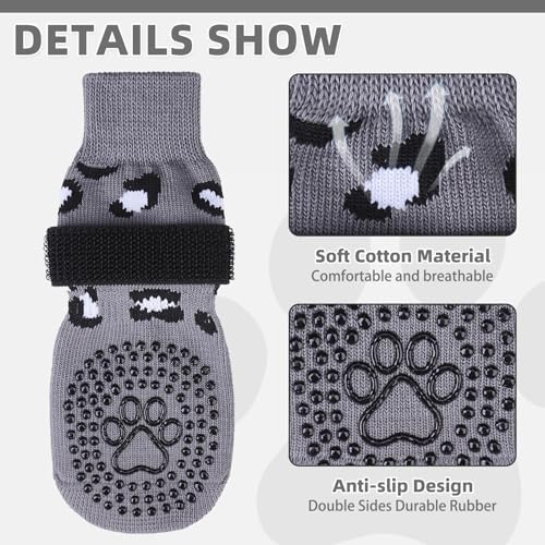 KOOLTAIL Dog Socks for Hot/Cold Pavement to Prevent Licking Paws,Dog Boots&Paw Protector for Hardwood Floors Anti Slip,Traction Control No Twist Grip Booties for Small Medium Large Senior Dogs S - Image 5