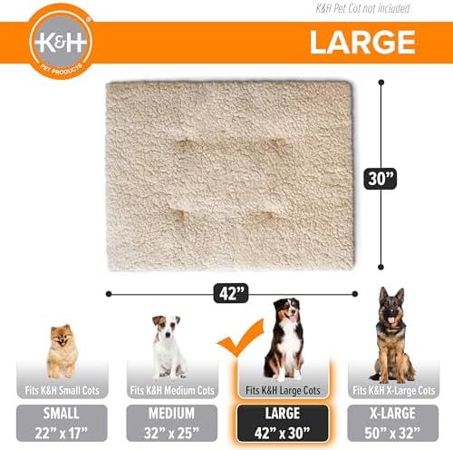 K&H PET PRODUCTS Original Pet Cot Microfleece Pad - Tan, Large 30 X 42 Inches - Image 4