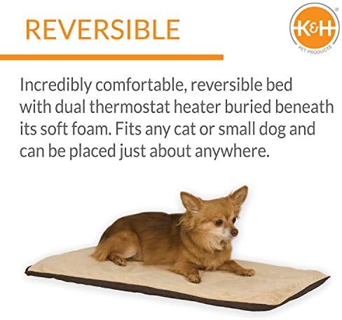 K&H Pet Products Thermo-Pet Mat Reversible Heated Pet Bed Mocha 14 X 28 Inches - Image 3