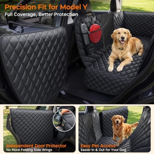 URPOWER Dog Car Seat Cover for Model Y, 100% Waterproof Back Seat Hammock - Image 2