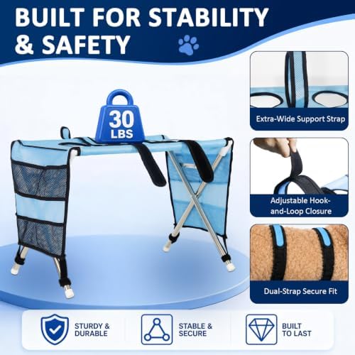 Dog Grooming Hammock for Small Pets with Stand, Dog Shower Hammock - Image 6