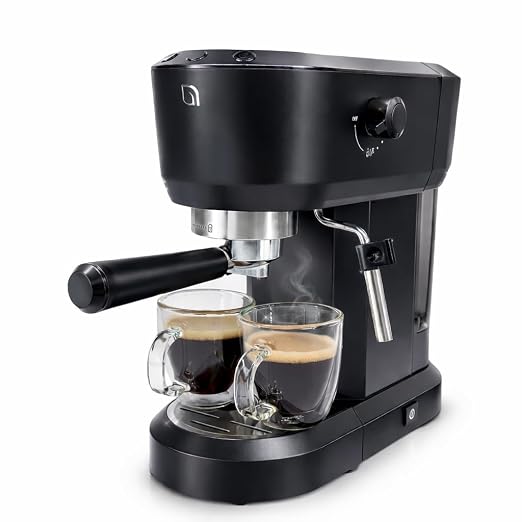 WILLOW Eco Series Espresso Machine 15 Bar with Milk Frother Steam Wand, Built-In Tamper & Hot Water Dispenser, 1350W Espresso Coffee Maker with 40oz Removable Water Tank for Cappuccino, Latte - BLACK by WILLOWKITCHEN