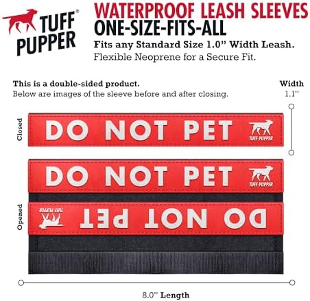 Waterproof Dog Leash Sleeve, Do Not Pet Dual-Sided Message Wrap, 2-Pack - Image 2