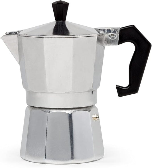 Primula Classic Stovetop Espresso and Coffee Maker, Moka Pot for Italian and Cuban Café Brewing, Greca Coffee Maker, Cafeteras, 3 Espresso Cups, Silver by Primula
