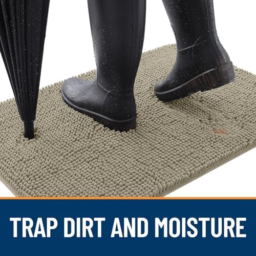 OLANLY Dog Door Mat for Muddy Paws 24x16, Super Absorbent Chenille Mud Mat - Image 2