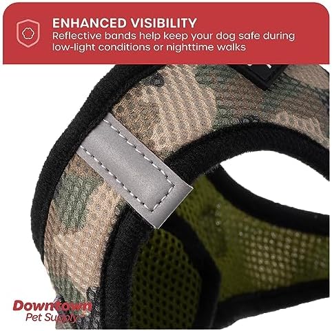 Downtown Pet Supply Step-in Dog Harness for Small Dogs - X-Small, Camo Green - Adjustable, No Pull, Reflective Trim, Padded Mesh Fabric, Buckle Strap - Image 7