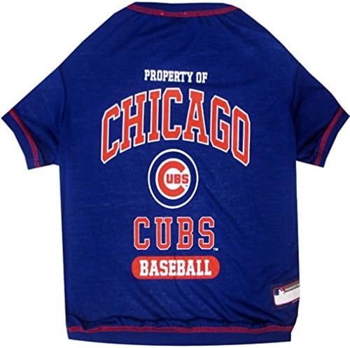 MLB Chicago Cubs Dog T-Shirt, Medium. - Licensed Shirt for Pets Team Colored with Team Logos. - Premium Stretchable Materials for The Comfort of Your Dog & cat. by PETSFIRST