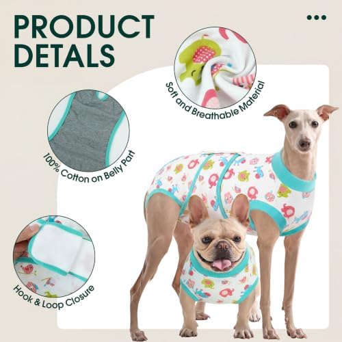 Kuoser Dog Recovery Suit, Female Male Spay Neuter Surgery Suit, Elephant,XS - Image 4