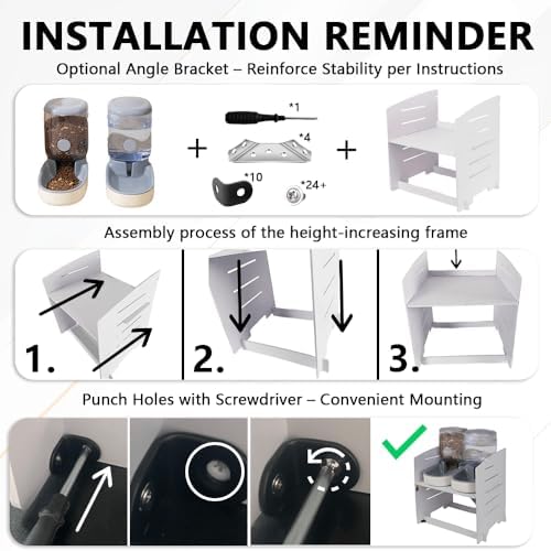 Elevated Gravity Pet Feeder & Water Dispenser Combo for Medium/Large/Senior Dogs - 4L/135oz Capacity, 5 Adjustable Height Settings, Cervical-Friendly Design Reduces Neck Strain - Image 6