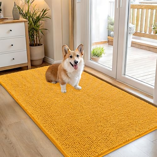 OLANLY Dog Door Mat for Muddy Paws 54x32, Super Absorbent Chenille Mud Mat by OLANLY