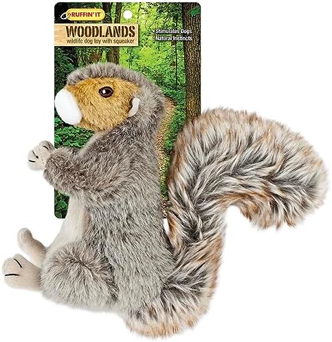 RUFFIN' IT Woodlands, Plush Squirrel, 8 in Squeaky Soft Stuffed, Dog Toy - Image 5