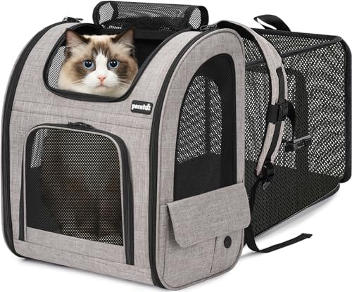 pecute Cat Backpack Expandable, Dog Carrier Backpack Breathable, Large by pecute