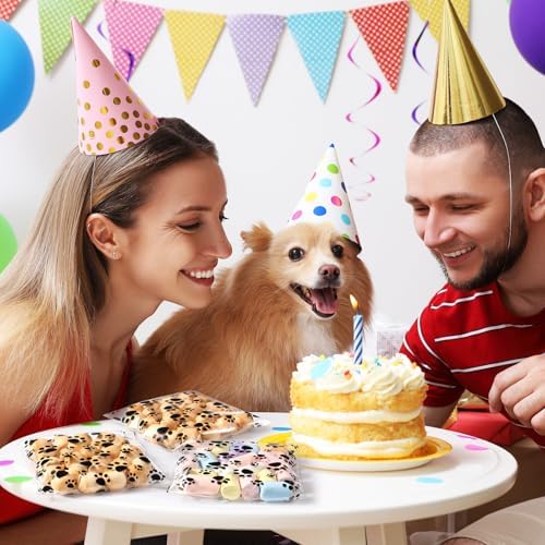 Pasimy 500 Pcs Dog Paw Treat Bags, Clear Self Adhesive Clear Black - Image 6