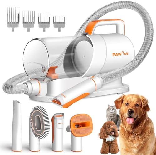 PAWING Dog Grooming Vacuum, All-in-1 Professional Deshedding Tools for Dogs & Cats - Low Noise Dogs Vacuum Cleaner with 2L Large Capacity Dust Cup for Shedding Pet Hair by PAWING