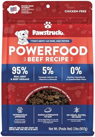 Pawstruck Air Dried Dog Food Beef Recipe, Vet Recommended, Made in USA, 2lb by Pawstruck