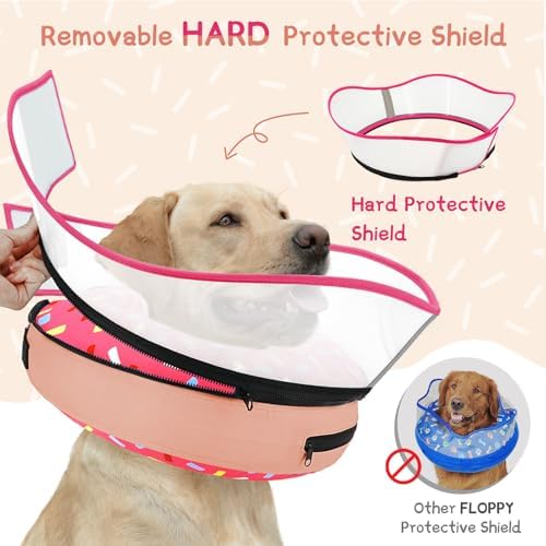 Supet Raised Inflatable Dog Cone Collar to Stop Licking, Soft Dog Cone Alternative After Surgery, Doggie Neck Donut Collar for Small Medium Large Dogs - Image 3